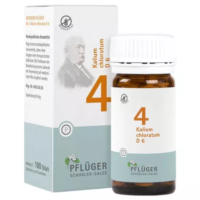 BIOCHEMIE Pflüger 4 Kalium chloratum D 6 comprimés, 100 pc BIOCHEMIE Pflüger 4 Kalium chloratum D 6 comprimés, 100 pc