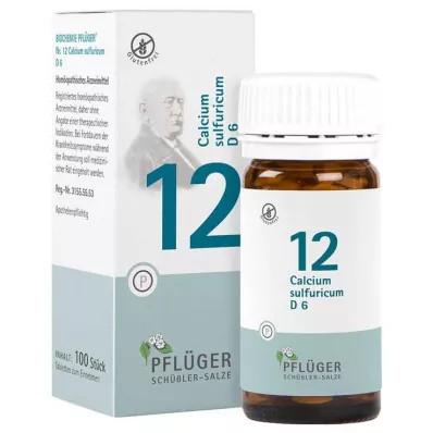 BIOCHEMIE Pflüger 12 Calcium sulfuricum D 6, 100 comprimés BIOCHEMIE Pflüger 12 Calcium sulfuricum D 6, 100 comprimés