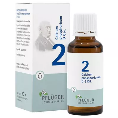 Biochimie Pflueger 2 Calcium phosphoricum D 6 gouttes, 30 ml Biochimie Pflueger 2 Calcium phosphoricum D 6 gouttes, 30 ml