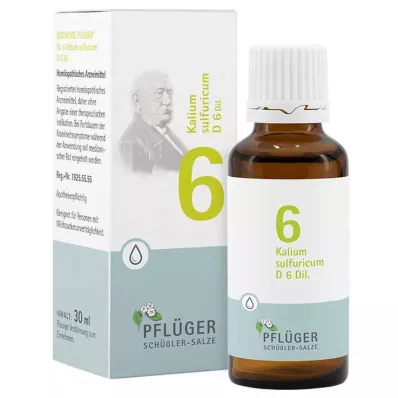 Biochimie Pflueger 6 Kalium sulfuricum D 6 gouttes, 30 ml