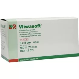 VLIWASOFT Compresses non tissées 5x5 cm stériles 4l, 150 pces