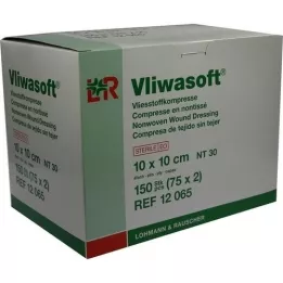 VLIWASOFT Compresses non tissées 10x10 cm stériles 4l, 150 pces