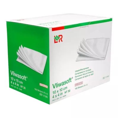 VLIWASOFT Compresses non tissées 10x10 cm stériles 4l, 150 pces