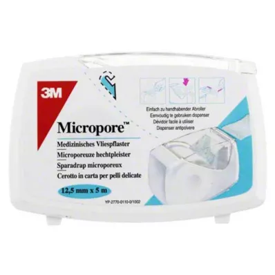 MICROPORE Pansement non-tissé 1,25 cmx5 m avec adhésif 1530NP-0SD, 1 pc