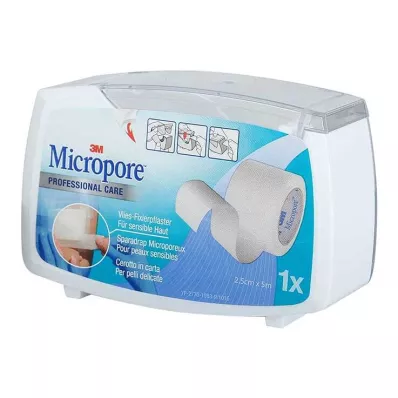 MICROPORE Pansement non tissé 2,5 cmx5 m avec adhésif 1530NP-1SD, 1 pc