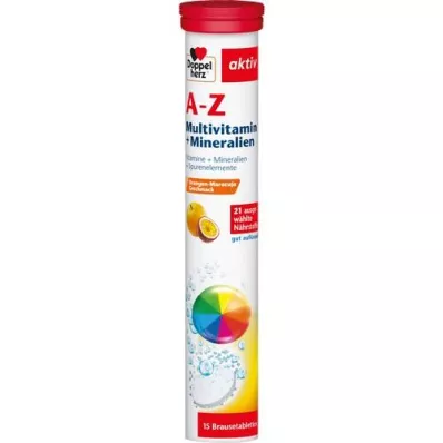 DOPPELHERZ Comprimés effervescents A-Z Multivitamines+Minéraux, 15 comprimés