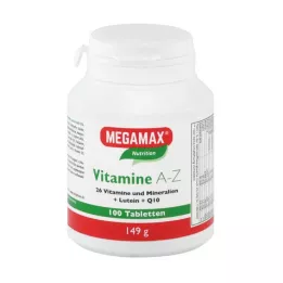 MEGAMAX Comprimés de vitamines A-Z+Q10+lutéine, 100 comprimés