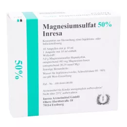 MAGNESIUMSULFAT 50% Inresa Concentration pour injection/infusion, 10X10 ml