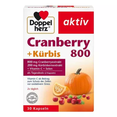 DOPPELHERZ Gélules de cranberry + citrouille, 30 gélules