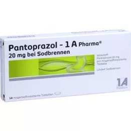 PANTOPRAZOL-1A Pharma 20mg contre les brûlures destomac msr.Tab, 14 pc