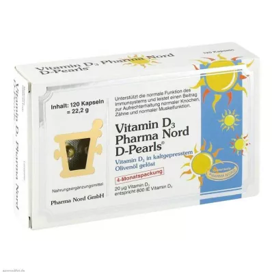 VITAMIN D3 PHARMA Nord 20 μg gélules, 120 pc