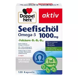 DOPPELHERZ Huile de poisson de mer Oméga-3 1.000 mg+Fols.caps, 120 pcs
