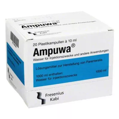 Ampoules en plastique Ampuwa solution dinjection/pour perfusion, 20X10 ml