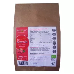 ACEROLA Poudre de vitamine C naturelle 100% Bio Pur, 500 g