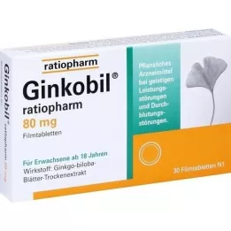 GINKOBIL-ratiopharm 80 mg comprimés pelliculés, 30 pc
