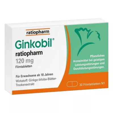 GINKOBIL-ratiopharm 120 mg comprimés pelliculés, 30 pc GINKOBIL-ratiopharm 120 mg comprimés pelliculés, 30 pc