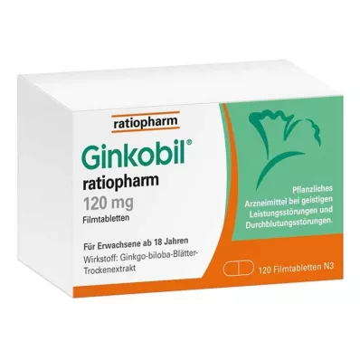 GINKOBIL-ratiopharm 120 mg comprimés pelliculés, 120 pc
