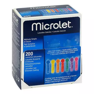 MICROLET Lancettes colorées, 200 pièces MICROLET Lancettes colorées, 200 pièces