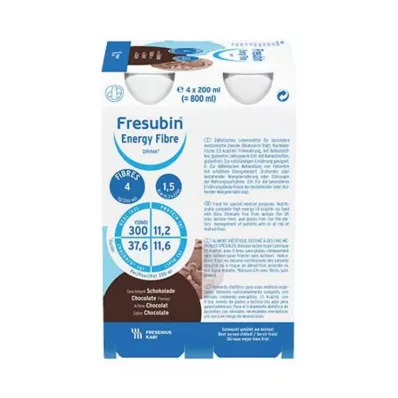 FRESUBIN ENERGY Fibre DRINK Chocolat, 4X200 ml FRESUBIN ENERGY Fibre DRINK Chocolat, 4X200 ml