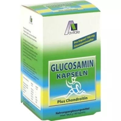 GLUCOSAMIN Gélules de 750 mg + chondroïtine 100 mg, 180 gélules