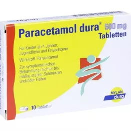 PARACETAMOL dura 500 mg comprimés, 10 pcs
