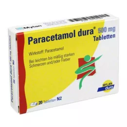 PARACETAMOL dura 500 mg comprimés, 20 pcs