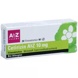CETIRIZIN AbZ 10 mg comprimés pelliculés, 20 pc