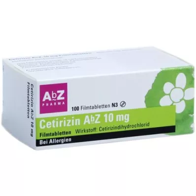 CETIRIZIN AbZ 10 mg comprimés pelliculés, 100 pc