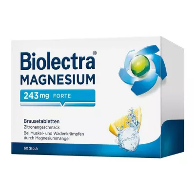 Biolectra® MAGNESIUM 243 mg comprimés effervescents forte saveur citron, 60 pc