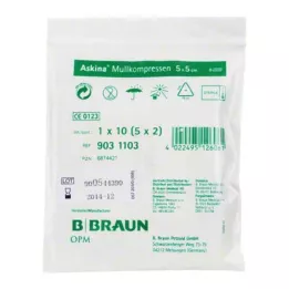 ASKINA Compresses de gaze 5x5 cm stériles, 5X2 pces