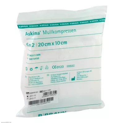ASKINA Compresses de gaze 10x20 cm stériles, 5X2 pces