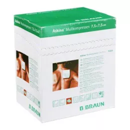 ASKINA Compresses de gaze 7,5x7,5 cm stériles, 25X2 pces