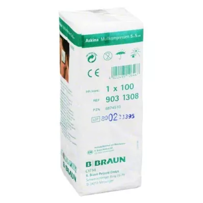 ASKINA Compresses de gaze 5x5 cm, 100 pces