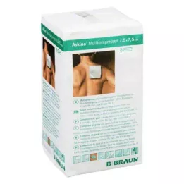 ASKINA Compresses de gaze 7,5x7,5 cm non stériles, 8 plis, 100 pces