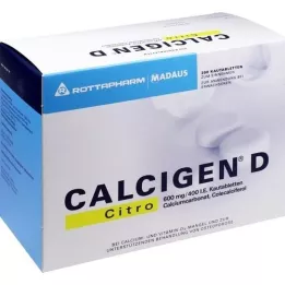 CALCIGEN D Citro 600 mg/400 U.I. comprimés à croquer, 200 pc