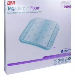 TEGADERM Pansement mousse FK 20x20 cm 90603, 5 pces