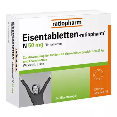 EISENTABLETTEN-ratiopharm N 50 mg comprimés pelliculés, 100 pc