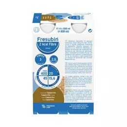FRESUBIN 2 kcal Fibre DRINK Bouteille de Cappuccino, 4X200 ml
