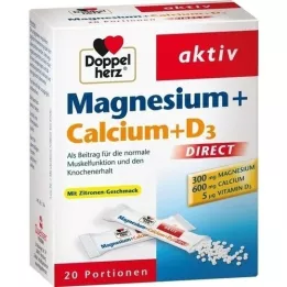 DOPPELHERZ Magnésium+Calcium+D3 DIRECT Granulés, 20 pièces