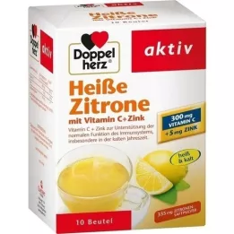 DOPPELHERZ Granulés de vitamine C+zinc au citron chaud, 10 pc