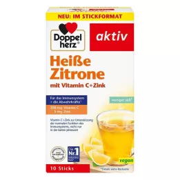 DOPPELHERZ Granulés de vitamine C+zinc au citron chaud, 10 pc