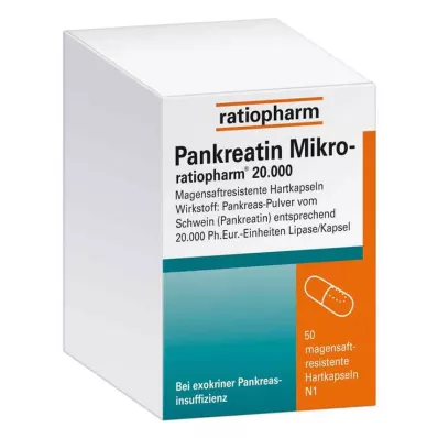 Pancréatine micro ratio.20000 capsules dures gastriques, 50 pc