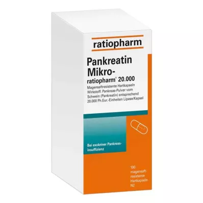 PANKREATIN Mikro-ratio.20.000 gélules gastro-résistantes, 100 gélules PANKREATIN Mikro-ratio.20.000 gélules gastro-résistantes, 100 gélules