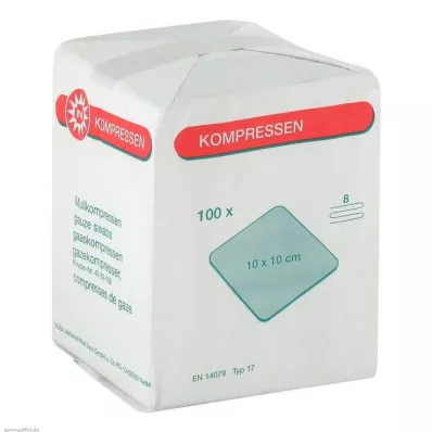 MULLKOMPRESSEN 10x10 cm non stérile 8 fois, 100 pces