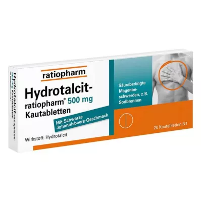 HYDROTALCIT-500 mg comprimés à mâcher ratiopharm, 20 pc