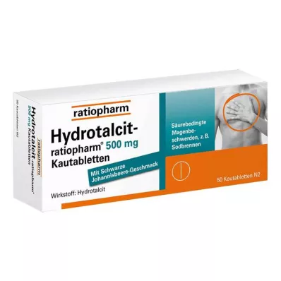 HYDROTALCIT-500 mg comprimés à mâcher ratiopharm, 50 pcs