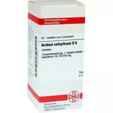 ACIDUM SALICYLICUM D 6 comprimés, 80 pc