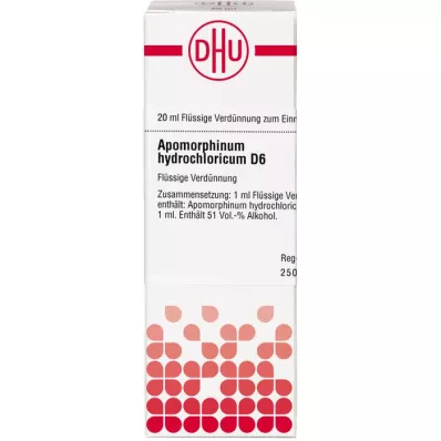 APOMORPHINUM HYDROCHLORICUM D 6 Dilution, 20 ml
