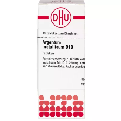 ARGENTUM METALLICUM D 10 comprimés, 80 pc
