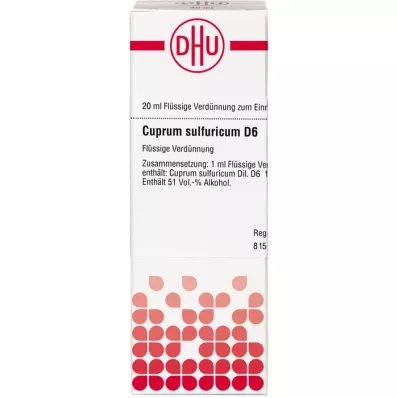 CUPRUM SULFURICUM D 6 Dilution, 20 ml